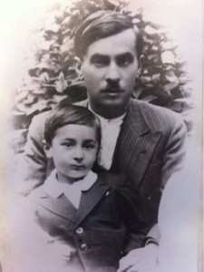 Giorgos Dimopoulos as a child with his father Dimitrios who was a victim of the Kalavryta