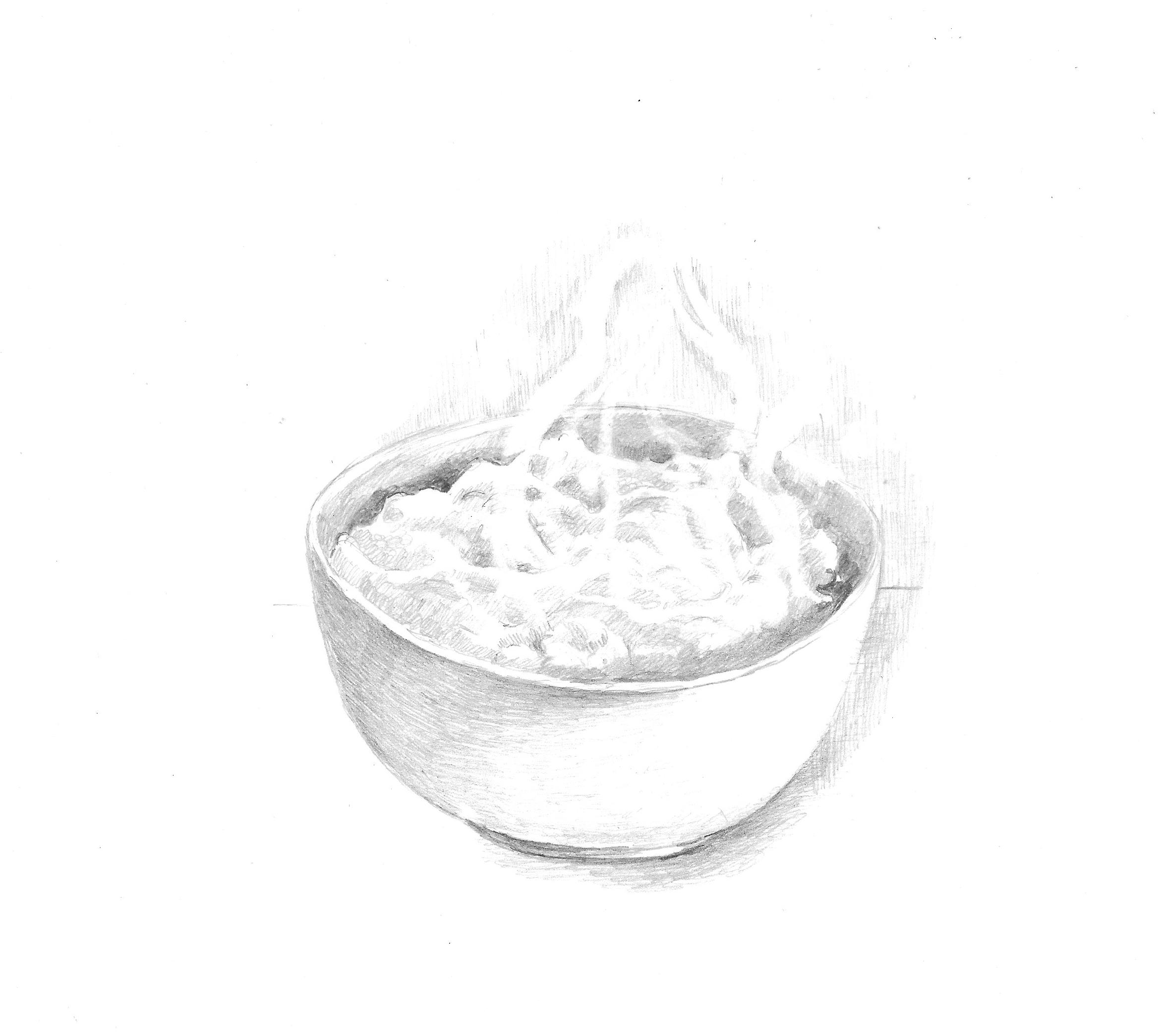 Bowl of porridge-oatmeal
