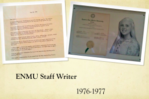 ENMU Staff Writer 1976-77 Kathleen Rodgers (Kathy Doran)